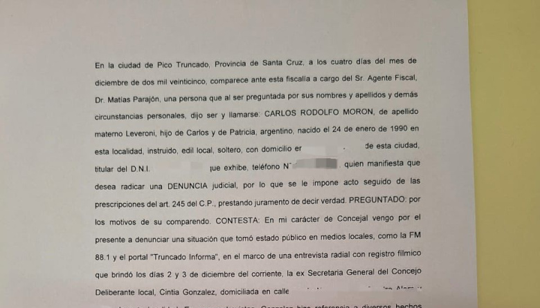 Concejal radica denuncia judicial por presuntas irregularidades que involucran al diputado Quiroga, la Presidenta del Concejo y la Secretaria General