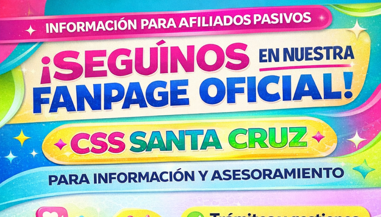 Invitan a seguir la fanpage oficial de la CSS Santa Cruz para acceder a información y asesoramiento