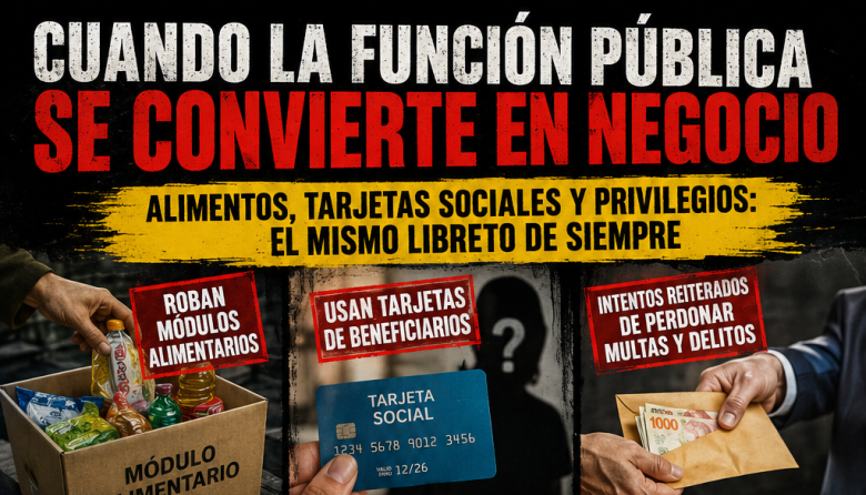 Cuando la función pública se convierte en negocio: alimentos, tarjetas sociales y el intento permanente de borrar responsabilidades