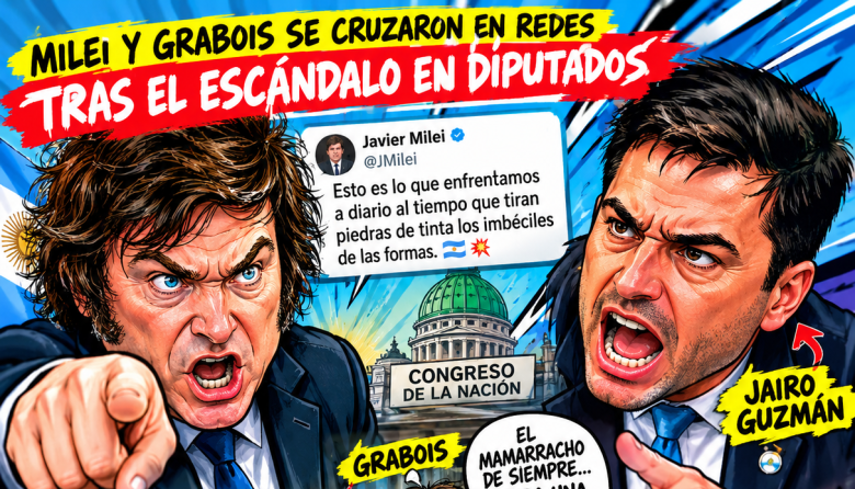 MILEI Y GRABOIS SE CRUZARON EN REDES TRAS EL ESCÁNDALO EN DIPUTADOS