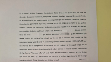 Concejal radica denuncia judicial por presuntas irregularidades que involucran al diputado Quiroga, la Presidenta del Concejo y la Secretaria General