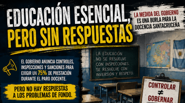 EDUCACIÓN ESENCIAL, PERO SIN RESPUESTAS: EL CONTROL QUE IMPULSA EL GOBIERNO ES UNA BURLA PARA LA DOCENCIA SANTACRUCEÑA
