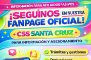Invitan a seguir la fanpage oficial de la CSS Santa Cruz para acceder a información y asesoramiento